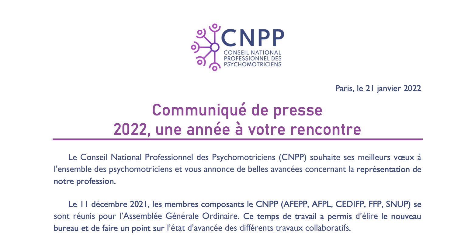 [21 janvier 2022] Communiqué de presse 2022