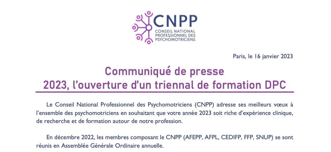 [16 janvier 2023] Communiqué de presse 2023